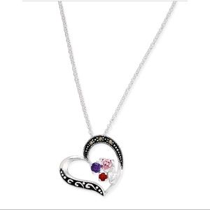 Marcasite &Cubic Zirconia Heart Pendant necklace